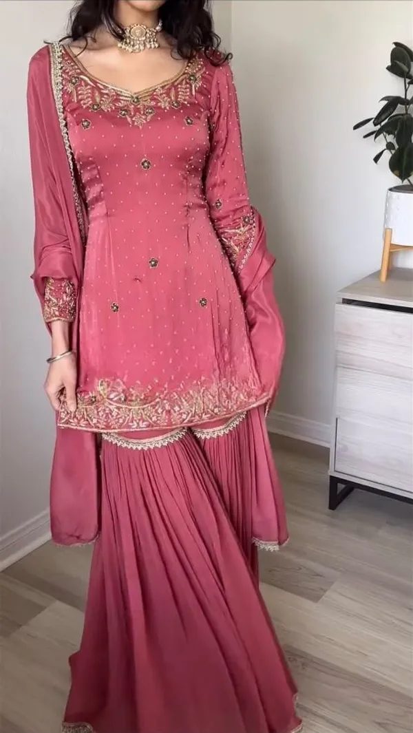 RAS-125_Pure_Heavy_Chinon_Silk_With_Heavy_Embroidery_Work_With_*Moti_Handwork*_sharara_set