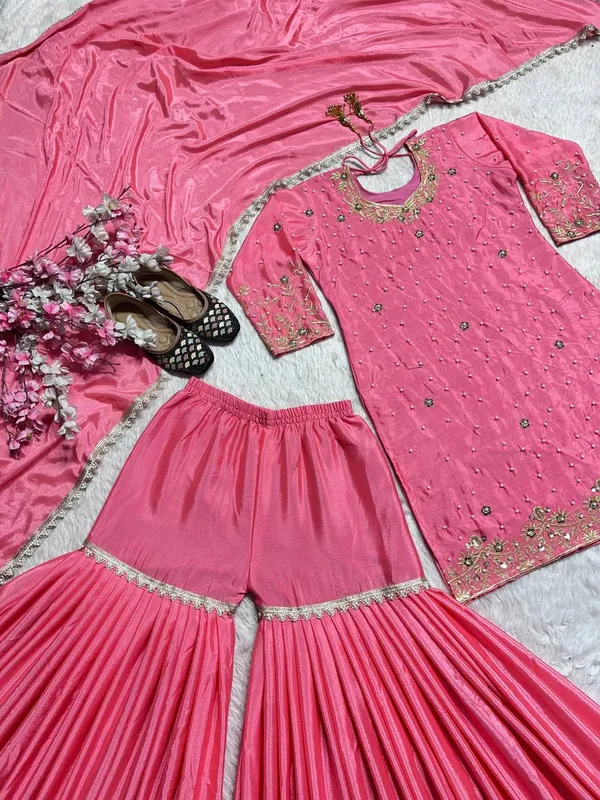 RAS-125_Pure_Heavy_Chinon_Silk_With_Heavy_Embroidery_Work_With_*Moti_Handwork*_sharara_set