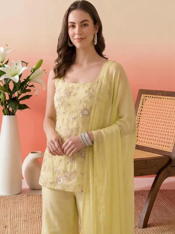 RAS-20_Beautiful_Lemon_Yellow_Short_kurta_Dori_Fitted_kurta_with_Bottom_&_Dupatta