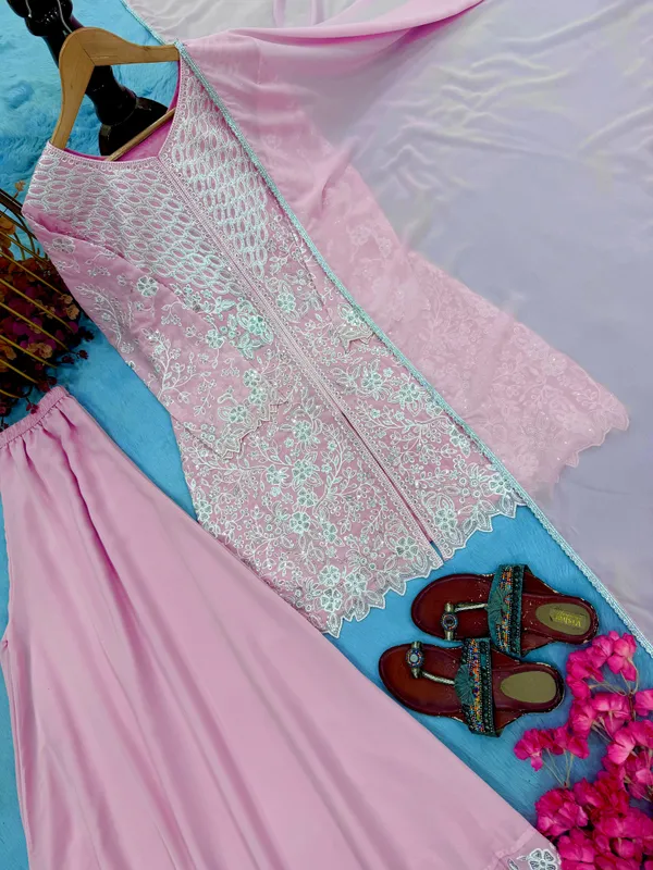 RAS-30_Đěsigner_Party_Wear_Look_Heavy_Faux_Georgette_Top_Plazzo_&_Dupatta_Set
