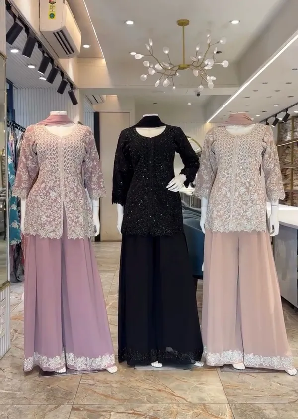 RAS-30_Đěsigner_Party_Wear_Look_Heavy_Faux_Georgette_Top_Plazzo_&_Dupatta_Set