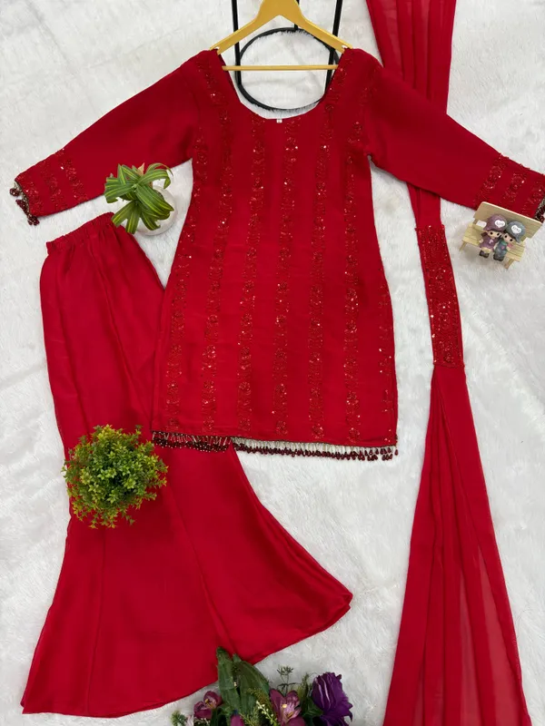 RAS-42_NEW_LAUNCHING_3_PIECES_KURTI,_PLAZZO_&_DUPATTA_WITH_ORIGINAL_BEADS_CUT_DANA_WORK