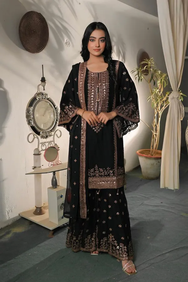 RAS-66_Fendy_Silk_And_Heavy_Embroidery_Sequence_Work_Top-Bottom_And_Dupatta_Set