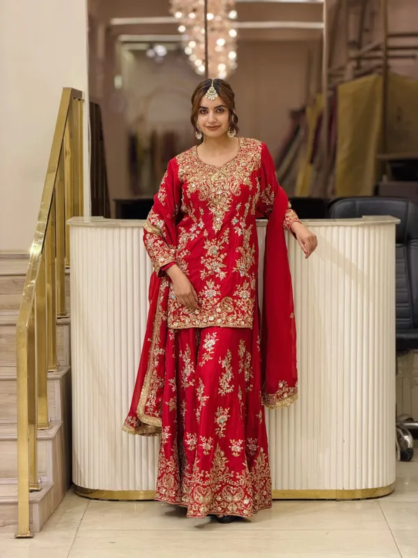 RAS-71_Đěsigner_Party_Wear_Look_Pur_Heavy_Faux_Georgette_Top_Palazzo_&_Dupatta_Set