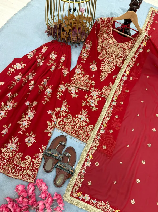RAS-71_Đěsigner_Party_Wear_Look_Pur_Heavy_Faux_Georgette_Top_Palazzo_&_Dupatta_Set