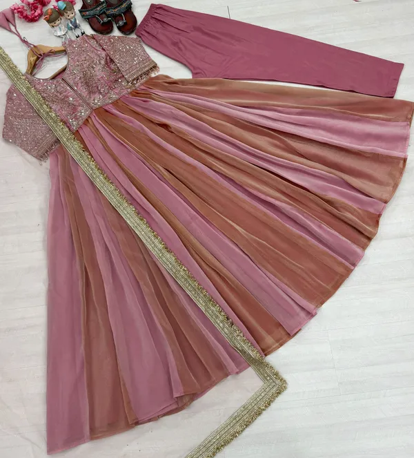 RAS-88_Launching_New_Party_Wear_Look_Moss_Gown,Dupatta_&_Bottom_Set