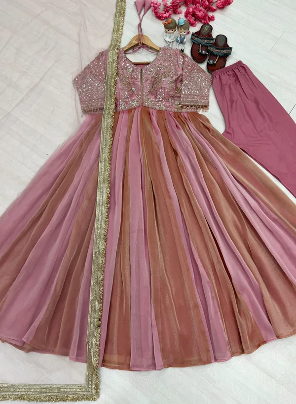RAS-88_Launching_New_Party_Wear_Look_Moss_Gown,Dupatta_&_Bottom_Set