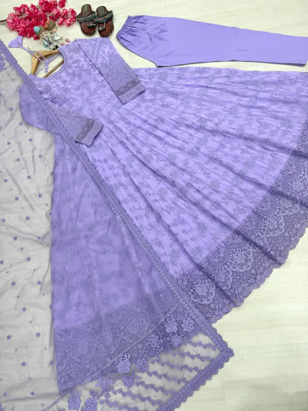 RAS-90_New_Party_Wear_Look_Heavy_Faux_Georgette_Gown,Dupatta_&_Bottom_Set