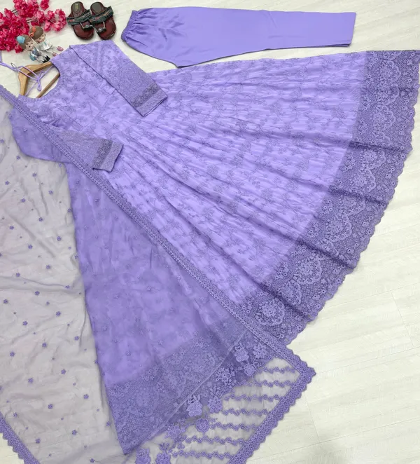 RAS-90_New_Party_Wear_Look_Heavy_Faux_Georgette_Gown,Dupatta_&_Bottom_Set