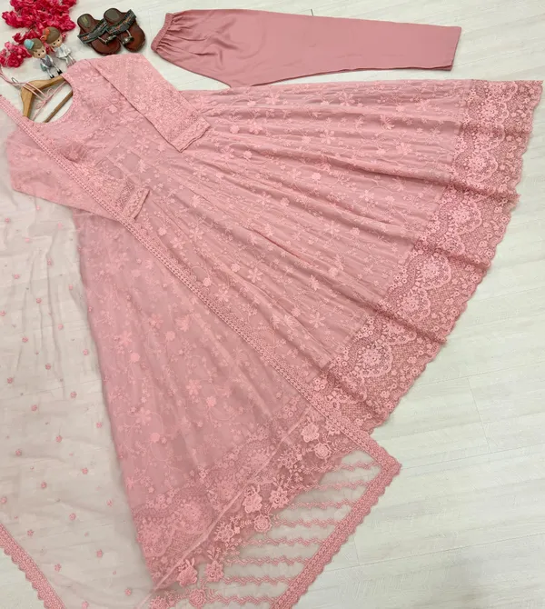 RAS-91_New_Party_Wear_Look_Heavy_Faux_Georgette_Gown,Dupatta_&_Bottom_Set