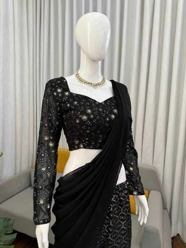 RTC_5994_Premium_Elegance_Foux_Georgette_Black_Dress