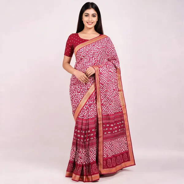 JBC_1095_Bagru_Ajrakh_Printed_Cotton_Saree