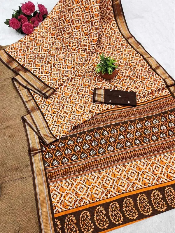 JBC_1095_Golden_mulmul_Cotton_Saree