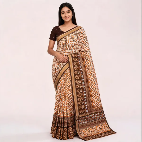 JBC_1095_Golden_mulmul_Cotton_Saree