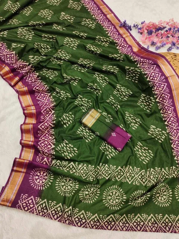 JBC_1096_Green_Mulmul_Cotton_Saree