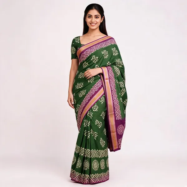 JBC_1096_Green_Mulmul_Cotton_Saree