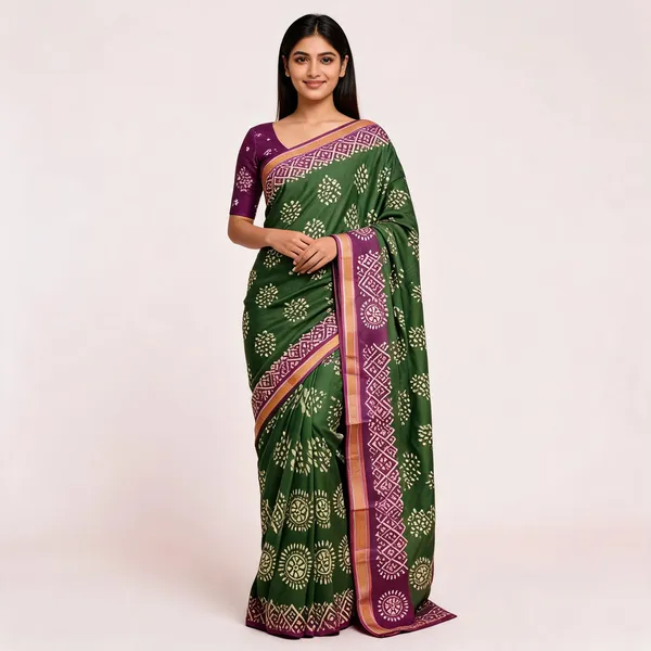 JBC_1096_Green_Mulmul_Cotton_Saree