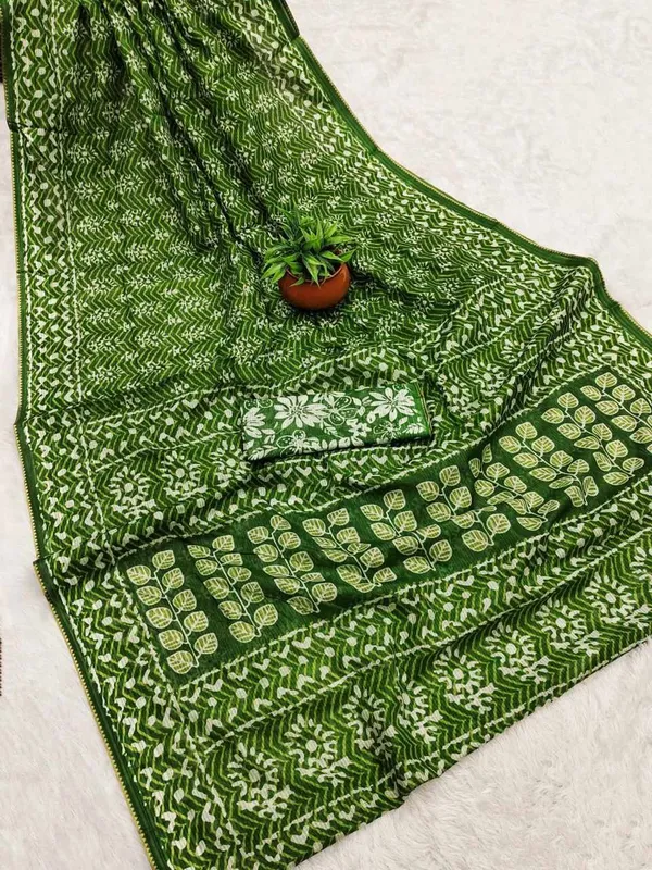 JBC_206_Green_Mulmul_Cotton_Saree