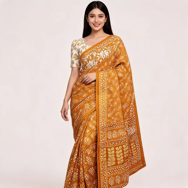 JBC_206_Yellow_Mulmul_Cotton_Saree