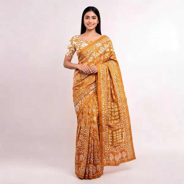 JBC_206_Yellow_Mulmul_Cotton_Saree