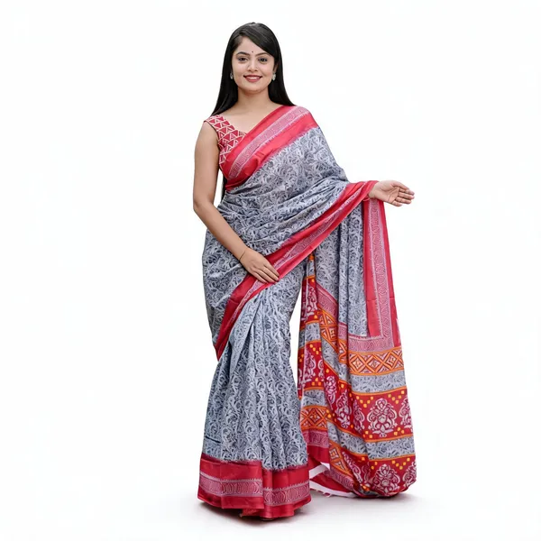 JBC_Grey_MalMal_Cotton_Saree