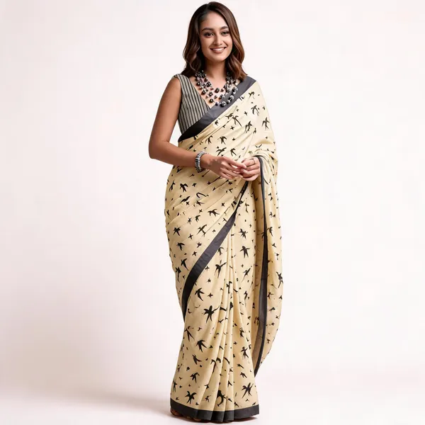 JBC_Panchi_Cream_Soft_Pure_Cotton_Saree