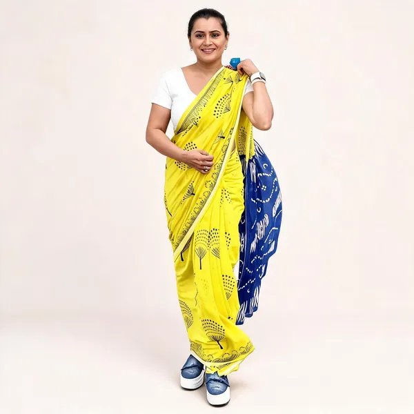 JBC_Yellow_Classic_Mul_Cotton_Saree
