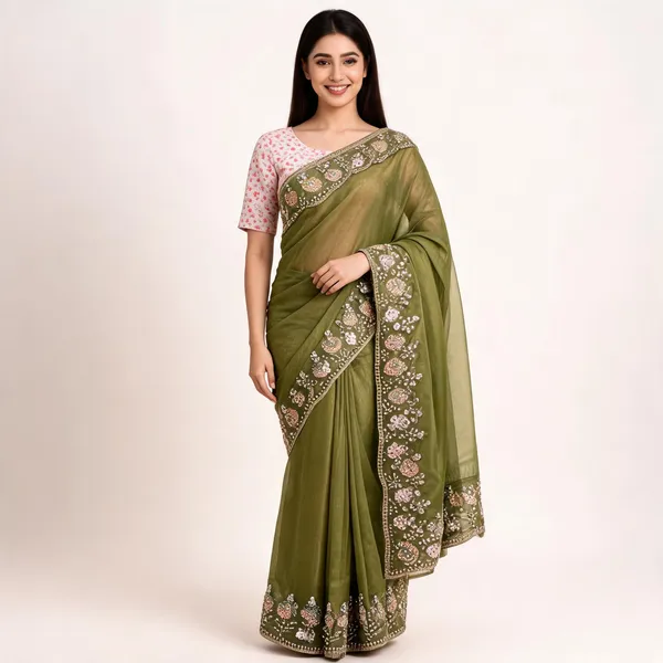 KD_619_New_Festive_Wear_Designer_Mehndi_Colour_Saree