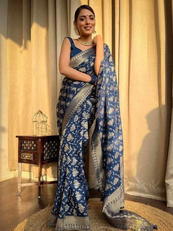KP_5079_BLUE_SOFT_LICHI_SILK_SARE