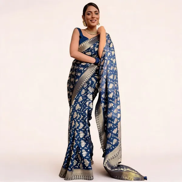 KP_5079_BLUE_SOFT_LICHI_SILK_SARE