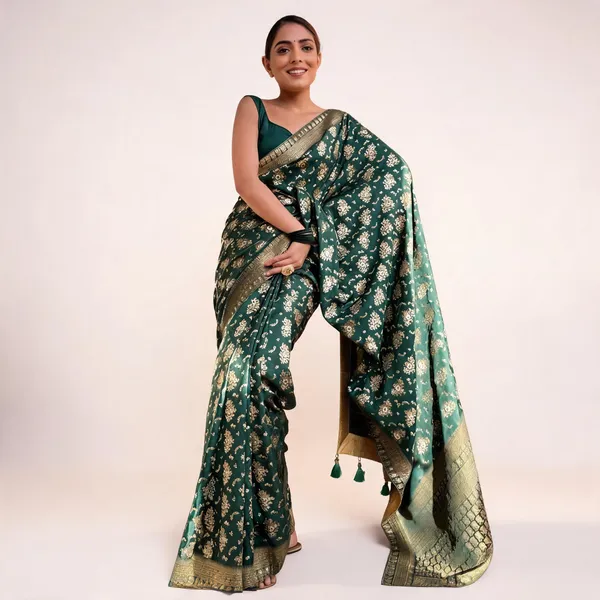 KP_5079_GREEN_SOFT_LICHI_SILK_SAREE