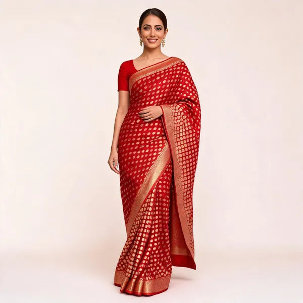 KP_5083_RED_SOFT_LICHI_SILK_SAREE