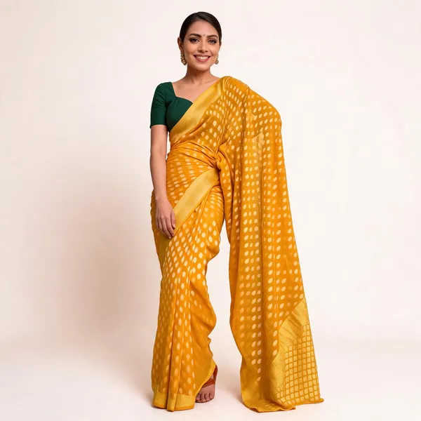 KP_5083_YELLOW_SOFT_LICHI_SILK_SAREE