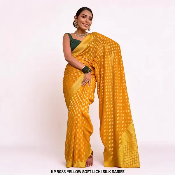 KP_5083_YELLOW_SOFT_LICHI_SILK_SAREE