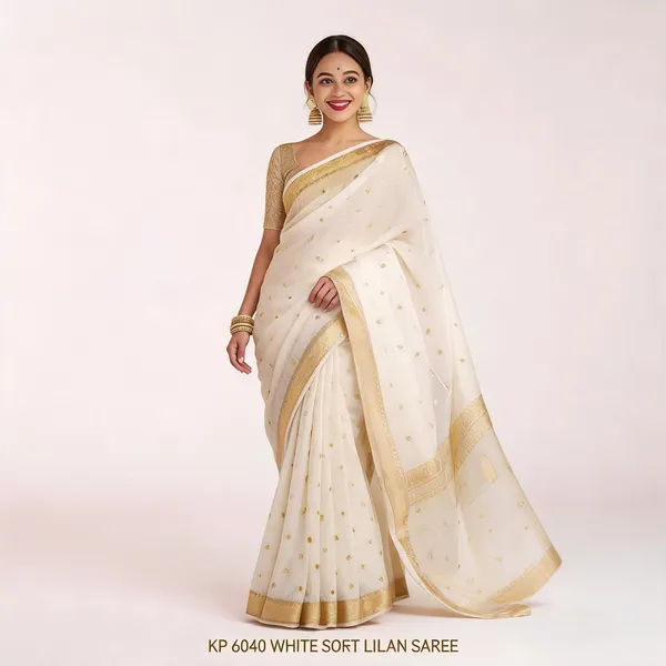 KP_6040_WHITE_SOFT_LILAN_SAREE