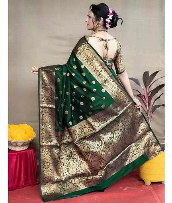 KP_6041_GREEN_SOFT_LICHI_SILK_SAREE