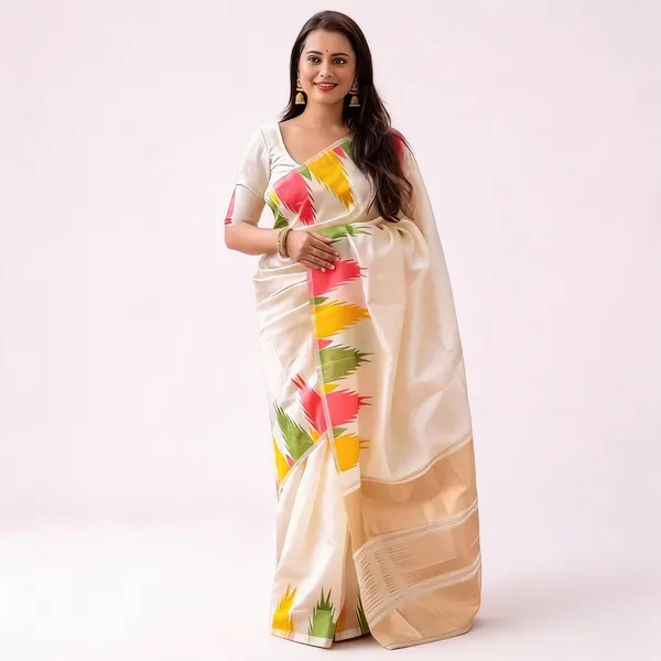 KP_6042_WHITE_SOFT_LICHI_SILK_SAREE