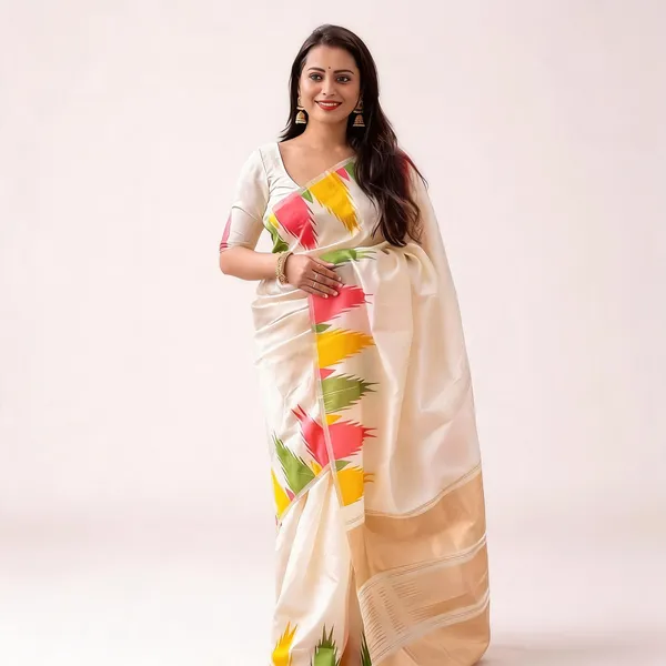 KP_6042_WHITE_SOFT_LICHI_SILK_SAREE