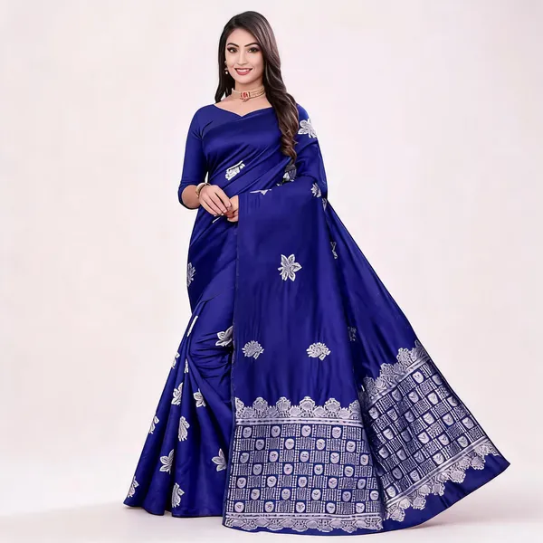 KP-R_100_New_Silk_Blue_Saree
