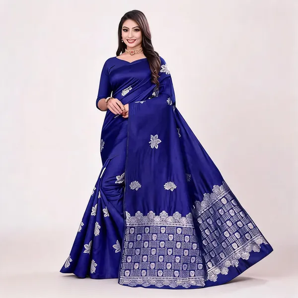 KP-R_100_New_Silk_Blue_Saree