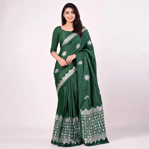 KP-R_100_New_Silk_Green_Saree