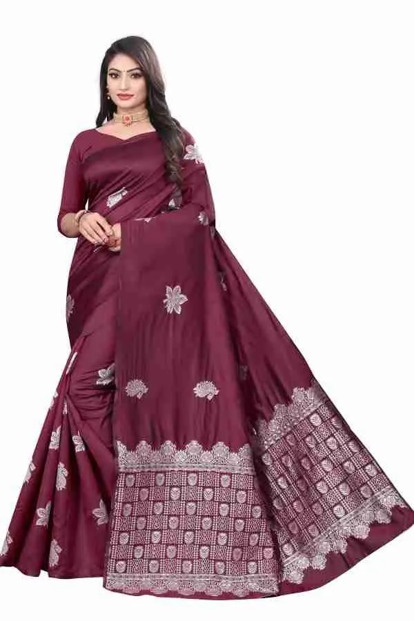 KP-R_100_New_Silk_Marron_Saree