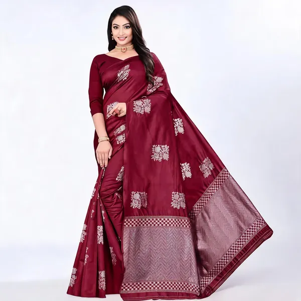 KP-R_102_New_Maroon_Silk_Saree