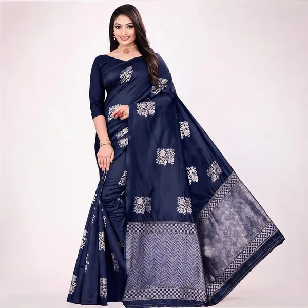 KP-R_102_New_Navy_Blue_Silk_Saree