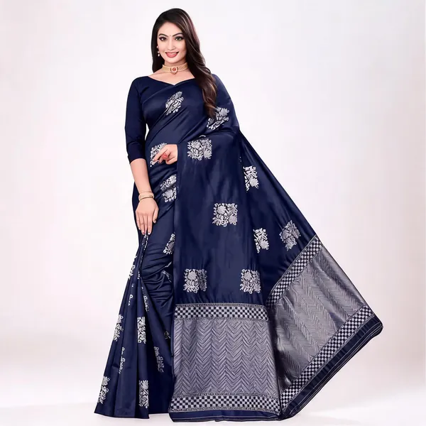 KP-R_102_New_Navy_Blue_Silk_Saree