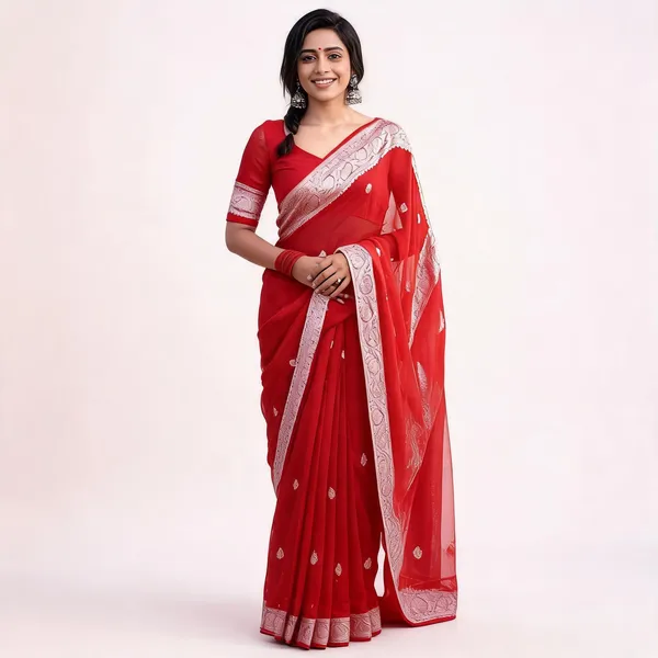 KP-R_120_BEAUTIFUL_SOFT_LILAN_Red_Saree