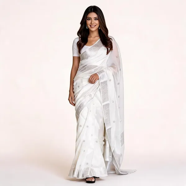 KP-R_120_BEAUTIFUL_SOFT_LILAN_White_Saree