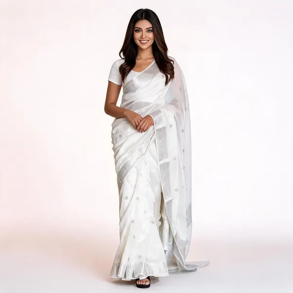 KP-R_120_BEAUTIFUL_SOFT_LILAN_White_Saree
