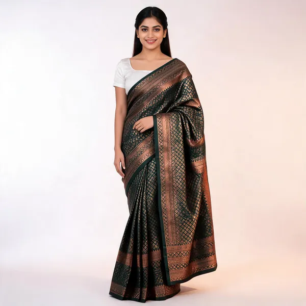 KP-R_130_Beautiful_Silk_Black_Saree