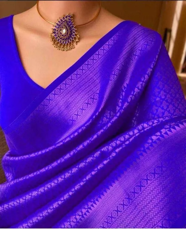 KP-R_130_Beautiful_Silk_Blue_Saree